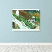 Oxone Falls and Spring ViewShasta Springs, CA Leinwanddruck (Insitu (Holzboden))
