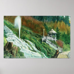 Oxone Falls and Spring ViewShasta Springs, CA Poster