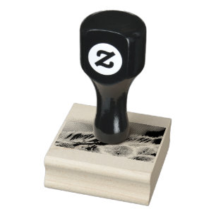 Oxpecker auf einer Giraffe Gummistempel