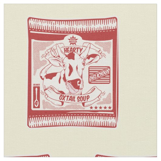 Oxtail Suppe Pop Art Stoff (Nahaufnahme)