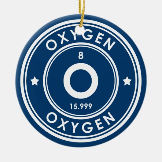 Oxygen Element Blue Keramik Ornament (Vorne)