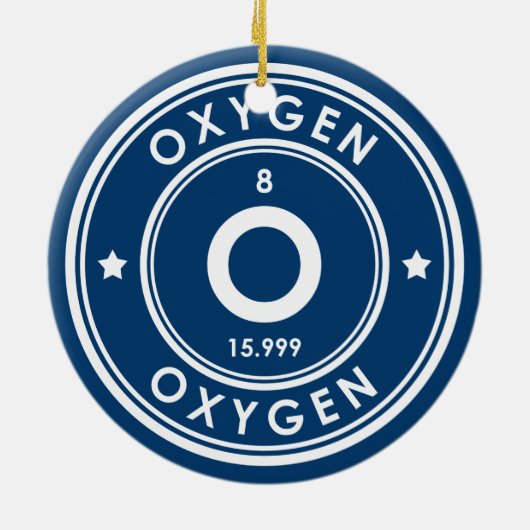 Oxygen Element Blue Keramik Ornament (Hinten)