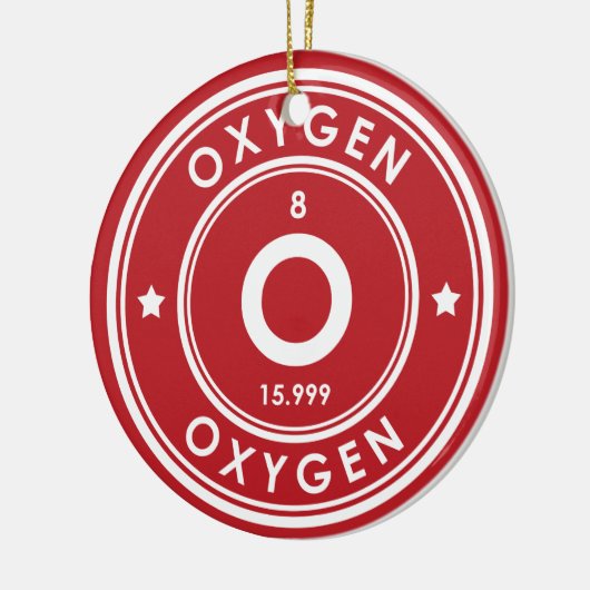 Oxygen Element Rote Keramik Ornament (Links)