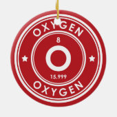 Oxygen Element Rote Keramik Ornament (Hinten)