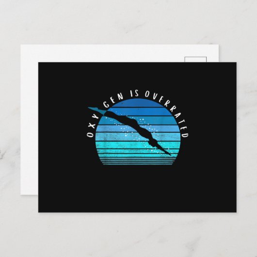 Oxygen ist übertrieben schwimmend Geschenke schwim Ankündigungspostkarte (Vorne/Hinten)