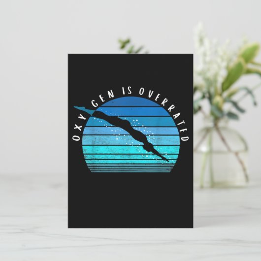 Oxygen ist übertrieben schwimmend Geschenke schwim Einladung (Stehend Vorderseite)