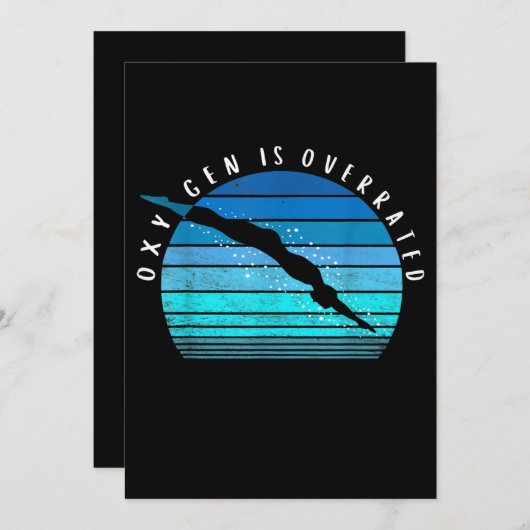 Oxygen ist übertrieben schwimmend Geschenke schwim Einladung (Vorne/Hinten)