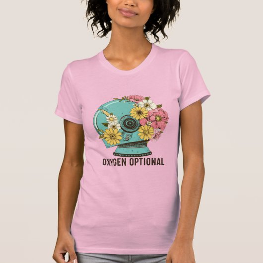 Oxygen Optional – Whimsical Astronaut Helmet with T-Shirt (Vorderseite)