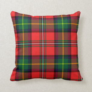 Oxygentees Tartan-rotes kariertes Kissen