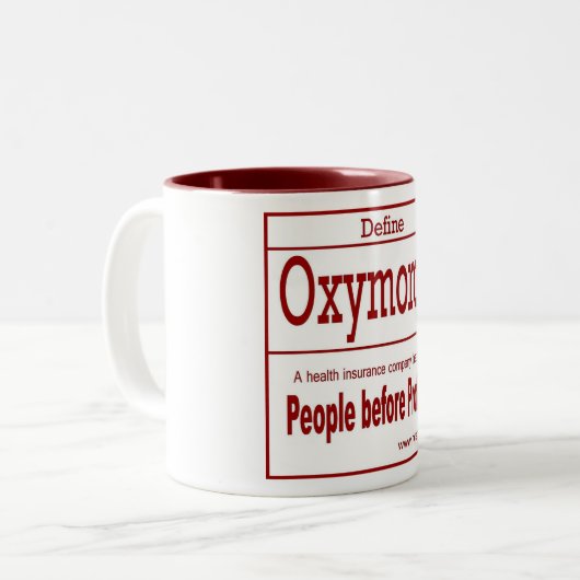 Oxymoron-Tasse Zweifarbige Tasse (Vorderseite Links)