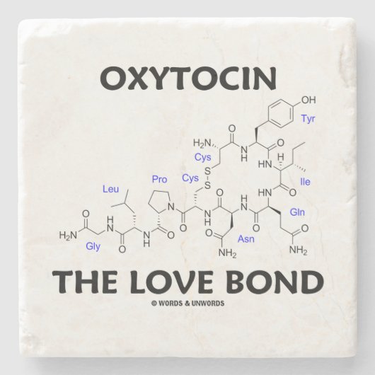 Oxytocin die Liebe-Bondbiochemische Struktur Steinuntersetzer (Vorderseite)