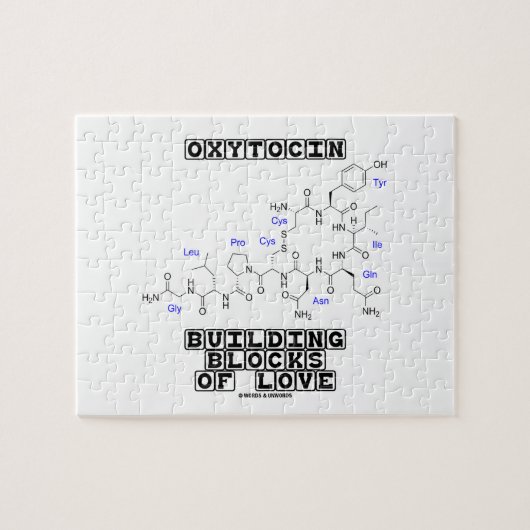 Oxytocin-Gebäude-Blöcke der Liebe (Chemie) Puzzle (Horizontal)