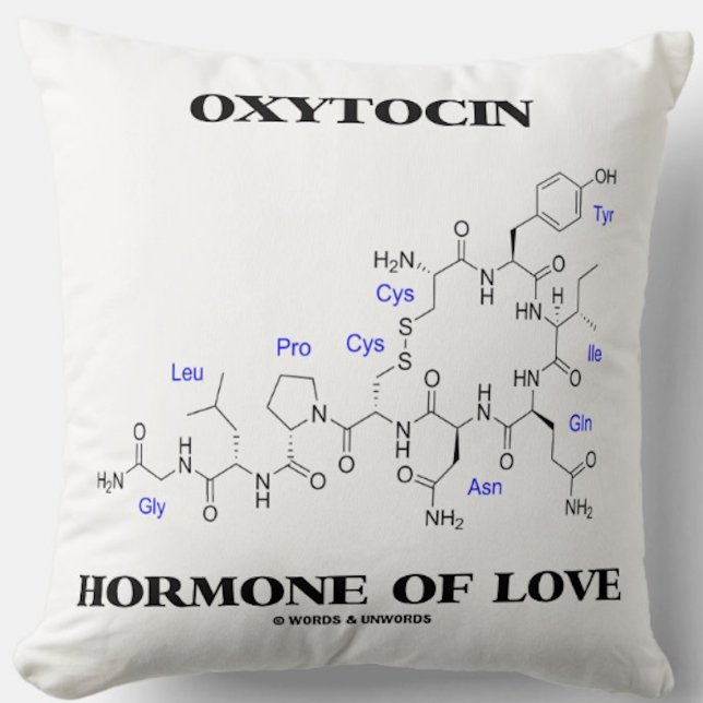 Oxytocin-Hormon der Liebe (chemisches Molekül) Kissen (Throw pillow for any biochemist featuring chemical structure of oxytocin)