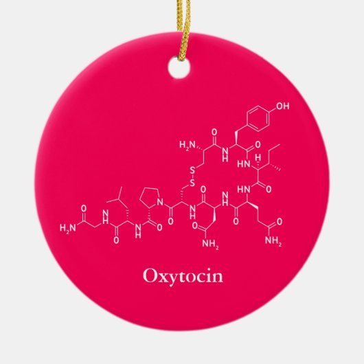 Oxytocin-Liebe Molekülchemie Keramikornament (Vorne)