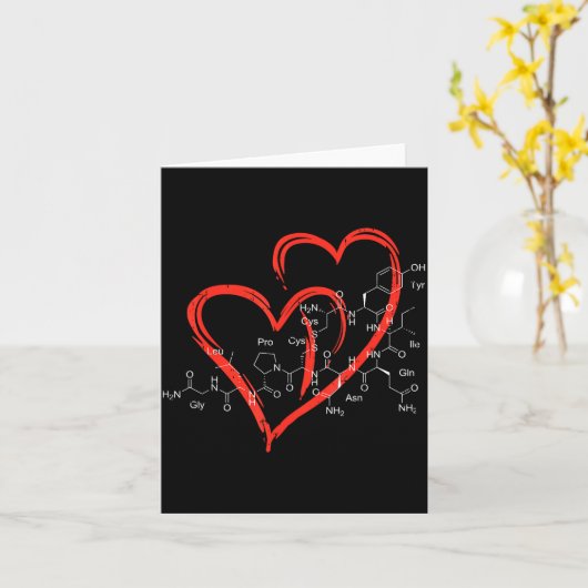 Oxytocin Molecules Heart Love Valentines Day Scien Karte (Gelbe Blume)