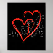 Oxytocin Molecules Heart Love Valentines Day Scien Poster (Vorne)