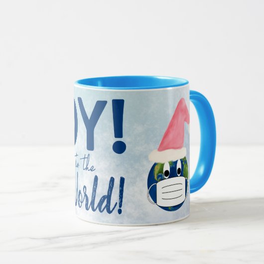 OY! auf die Welt. Funny Earth & Face Mask Holiday Tasse (VorderseiteRechts)