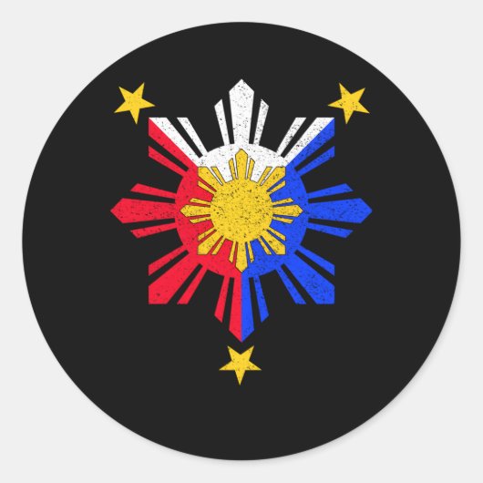 Oy Filio Philipe Flag Sun Runder Aufkleber (Vorderseite)