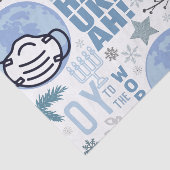 Oy to the World Funny Mask Hanukkah Blue Menorah Seidenpapier (Ausschnitt)