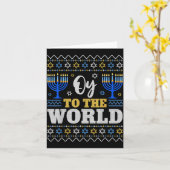 Oy To The World Hanukkah Humor For Families And Fr Karte (Gelbe Blume)