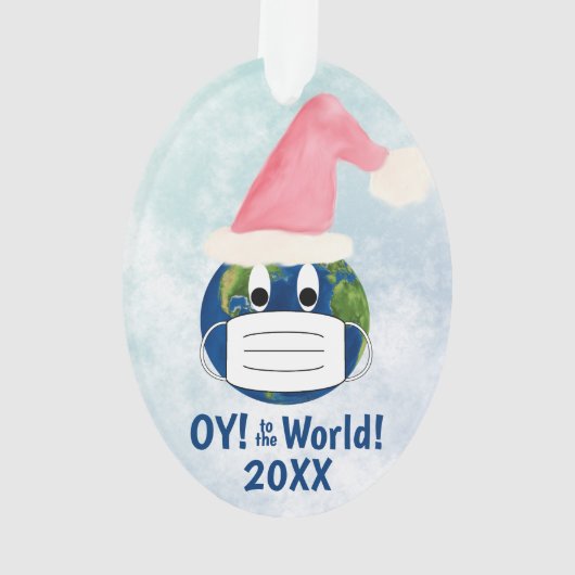OY to World Funny Pandemic Weihnachten Ornament (Rückseite)
