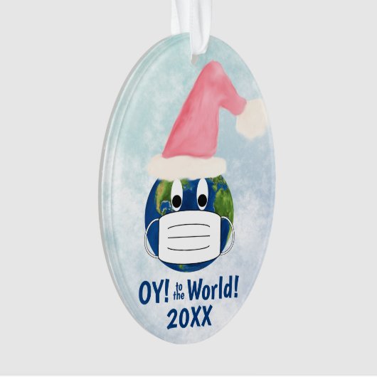 OY to World Funny Pandemic Weihnachten Ornament (Vorderseite)