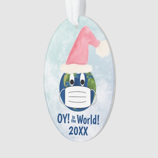 OY to World Funny Pandemic Weihnachten Ornament (Vorderseite)
