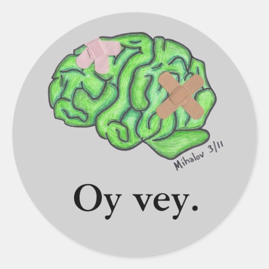 "Oy vey" Aufkleber (Vorderseite)