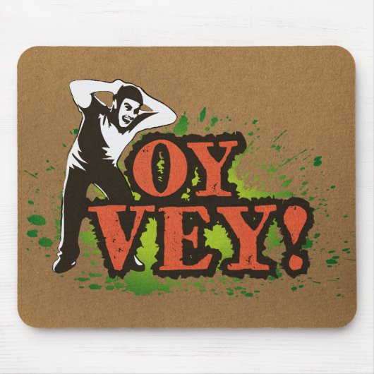 OY VEY - Cooler Entwurf mit schreiendem Mann Mousepad (Vorne)