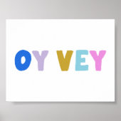 Oy Vey Funny Yiddish Expression Niedlich farbenfro Poster (Vorne)