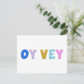 Oy Vey Funny Yiddish Expression Niedlich farbenfro Postkarte (Stehend Vorderseite)