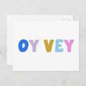 Oy Vey Funny Yiddish Expression Niedlich farbenfro Postkarte (Vorne/Hinten)