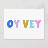 Oy Vey Funny Yiddish Expression Niedlich farbenfro Postkarte (Vorderseite)