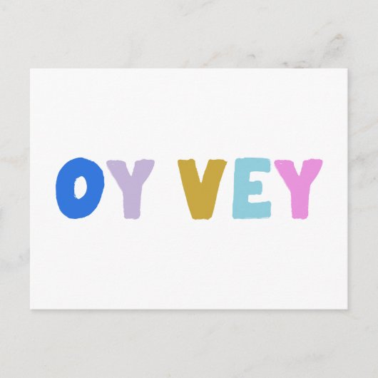 Oy Vey Funny Yiddish Expression Niedlich farbenfro Postkarte (Vorderseite)