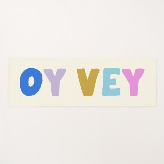 Oy Vey Funny Yiddish Expression Niedlich farbenfro Yogamatte (Vorderseite (Horizontal))