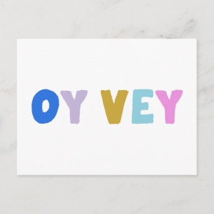 Oy Vey Lustiger Jiddischer Ausdruck Cute Farbige Postkarte