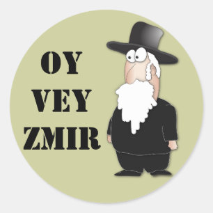 Oy Vey lustiger jüdischer Rabbiner - cooler Runder Aufkleber
