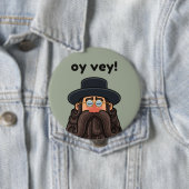 OY VEY! Lustiger RABBI Personalisiert Button (Beispiel)