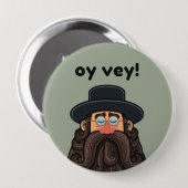 OY VEY! Lustiger RABBI Personalisiert Button (Vorne & Hinten)