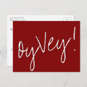 Oy Vey Script | Einfache Rote Hochzeit Postkarte (Vorne/Hinten)