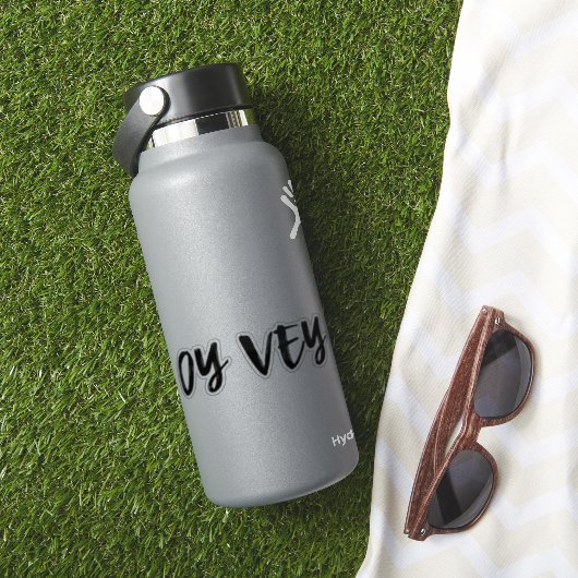 Oy Vey Yiddish Sprichwort Simple Typografie Funny Aufkleber (HydroFlask Insitu)
