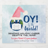 OY zur Welt! Funny Pandemic Holiday Cheer Bierflaschenetikett (Einzelnes Label)