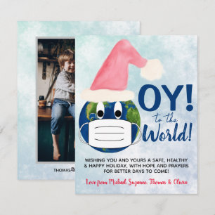 OY zur Welt! Funny Pandemic Weihnachts-Foto Feiertagskarte