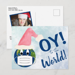 OY zur Welt Lustige Gesichtsmaske Pandemie Feiertagspostkarte
