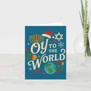 Oy zur Welt Lustiges Hanukkah Weihnachten Jüdische Karte
