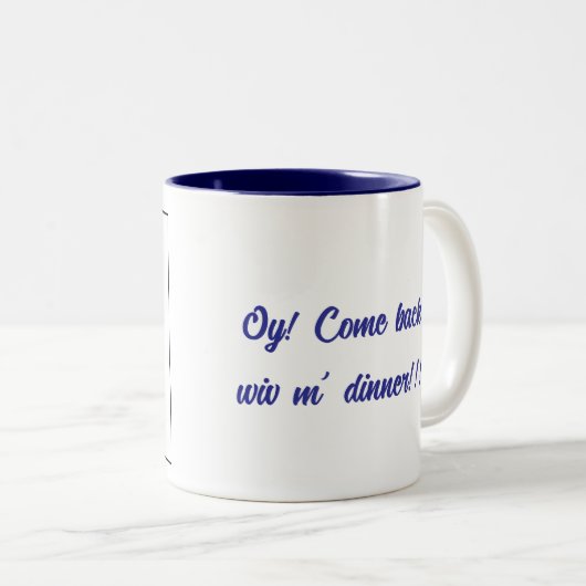 Oy! Zurück Zweifarbige Tasse (VorderseiteRechts)