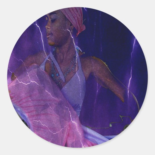 OYA DANCING BY LIZ LOZ RUNDER AUFKLEBER (Vorderseite)
