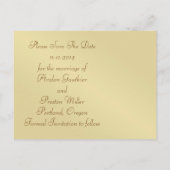 Oyste Damask Gold Monogram Save the Date Postkarte (Rückseite)