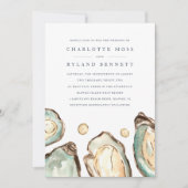 Oyster an der Küste in einem QR-Code Hochzeit Einladung (Vorderseite)