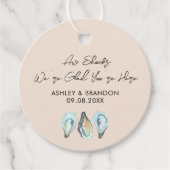 Oyster Aw Shucks We're Glad You're Here Wedding Geschenkanhänger (Vorderseite)